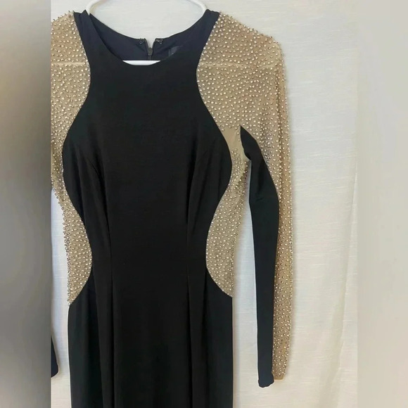 XSCAPE GEORGIA LONG BEADED SLEEVE STRETCH KNIT GOWN - Picture 6 of 13